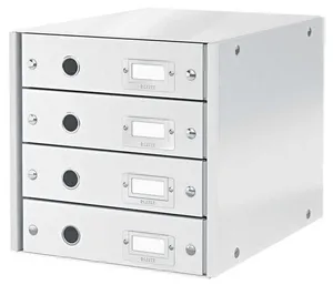 Zásuvkový box Leitz Click & Store so 4 zásuvkami, Biela